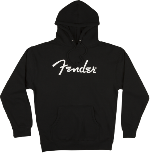 FENDER HOODIE FELPA CON CAPPUCCIO NERA SCRITTA BIANCA TAGLIA M