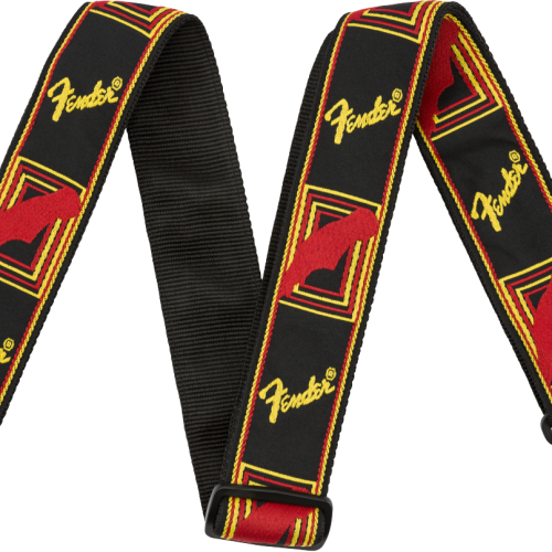 Fender Fender 2" Monogrammed Strap, Black/Yellow/Red